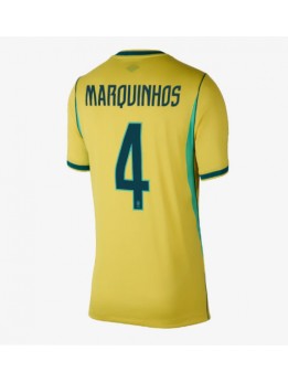 Billige Brasil Marquinhos #4 Hjemmedrakt Dame VM 2026 Kortermet